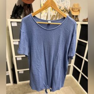 Old Navy Blue Short Sleeve Tie Front Cotton Tee XL Tall